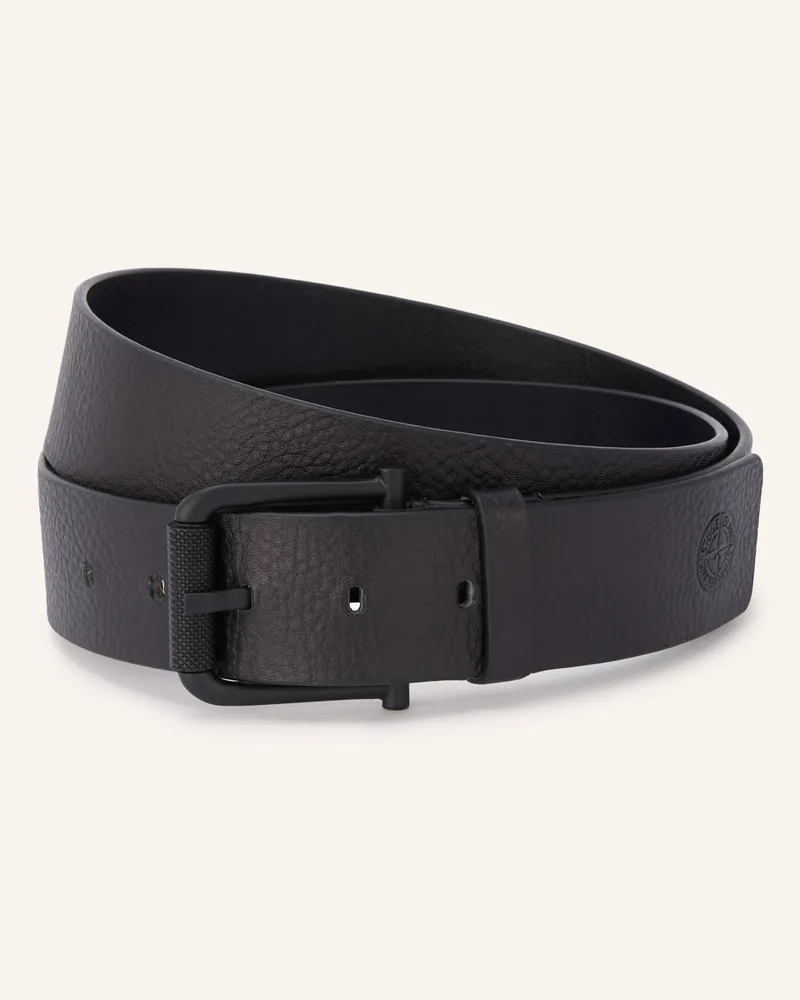 Stone Island Ledergürtel schwarz Schwarz