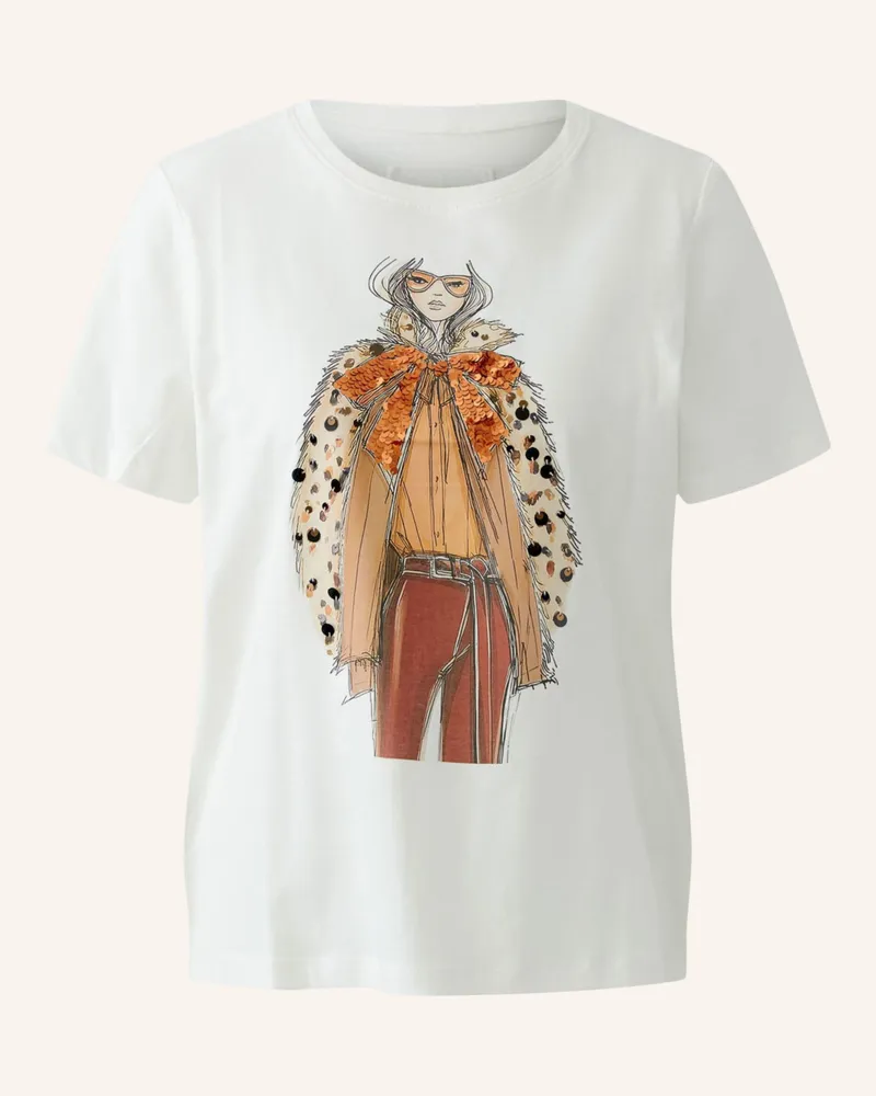 Oui  T-Shirt weiss Weiss