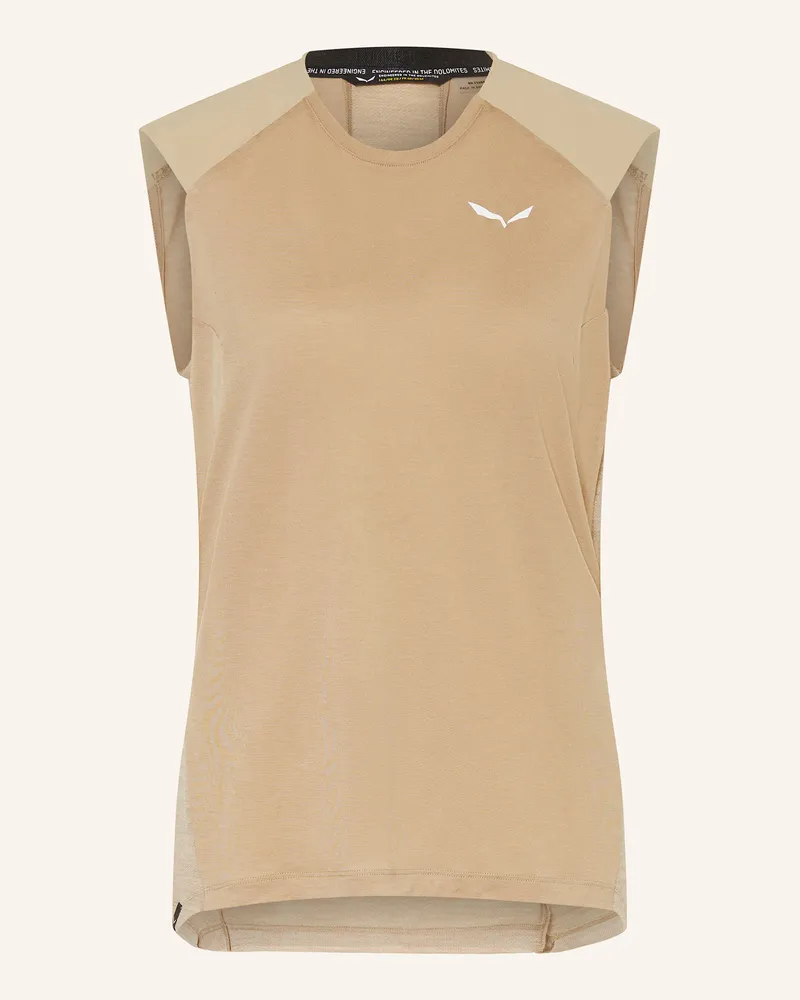 Salewa Tanktop PUEZ ALPINE MERINO HYBRID mit Merinowolle Hellbraun