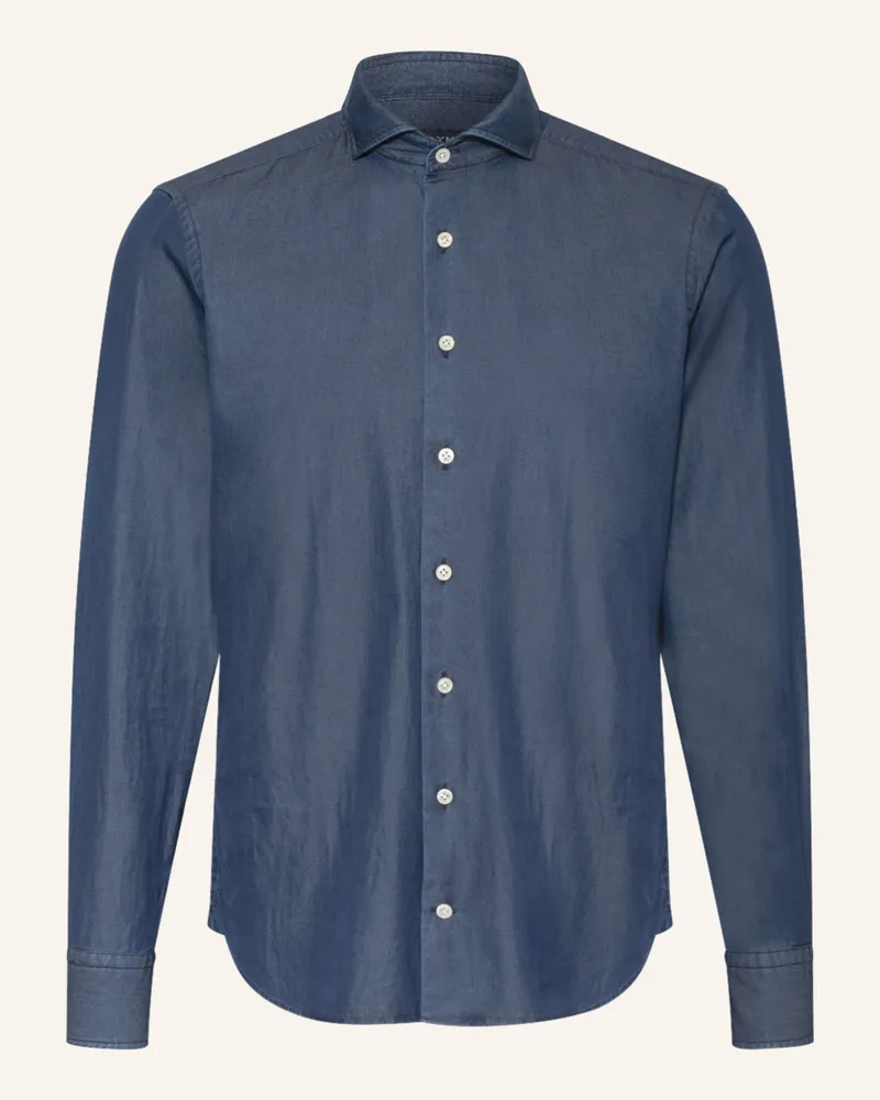 Olymp Hemd Tailored Fit blau Dunkelblau
