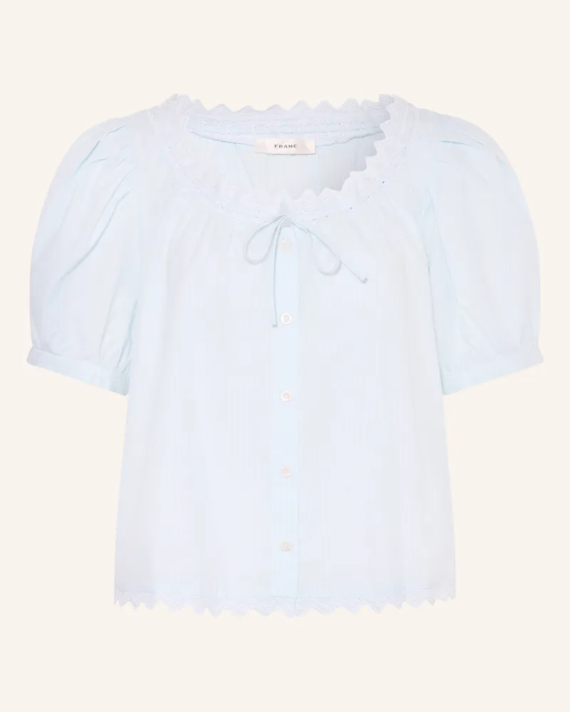 Frame Denim Blusenshirt The Serene Mit Rüschen blau Hellblau
