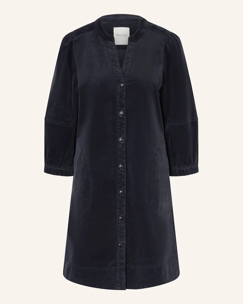 Part Two Cordkleid Sitapw Mit 3/4-Arm blau Dunkelblau