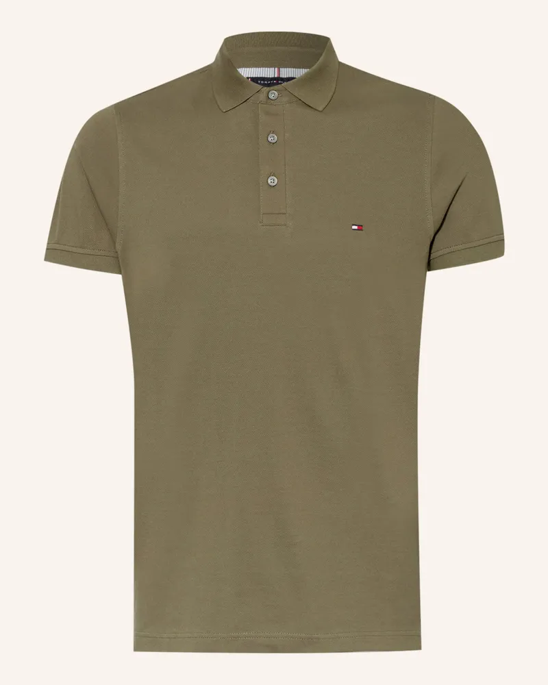 Tommy Hilfiger Piqué-Poloshirt Slim Fit Oliv