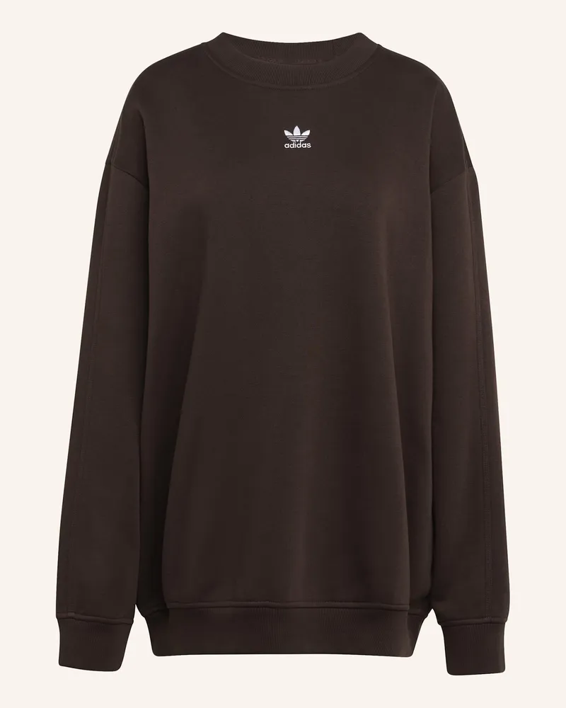 adidas Essentials Fleece-Sweatshirt, Rundhalsausschnitt, Lang, Oversized braun Braun