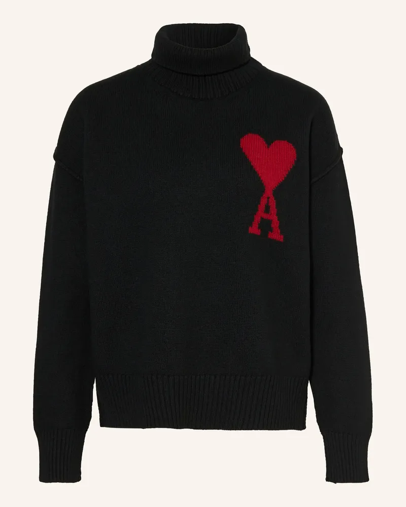 AMI Paris Rollkragenpullover Schwarz