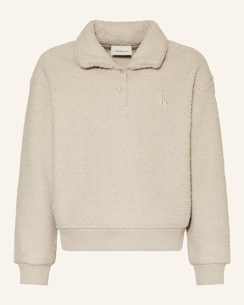 Calvin Klein Teddyfell-Troyer Hellgrau