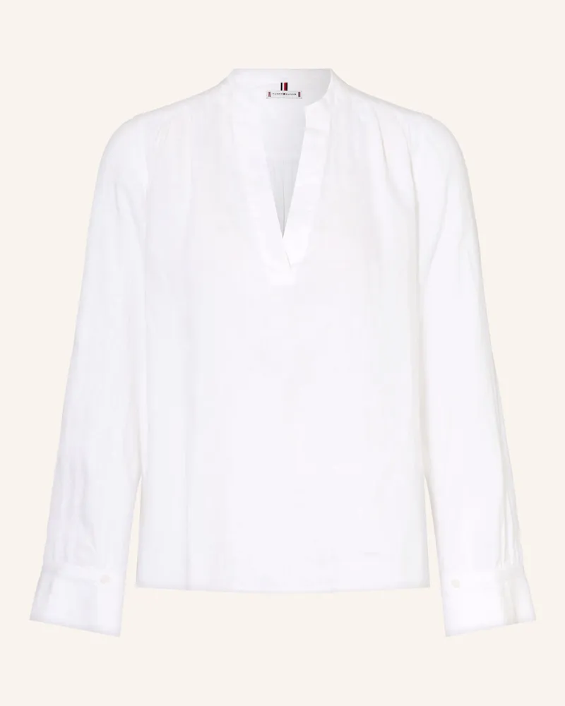 Tommy Hilfiger Blusenshirt Aus Leinen weiss Weiss