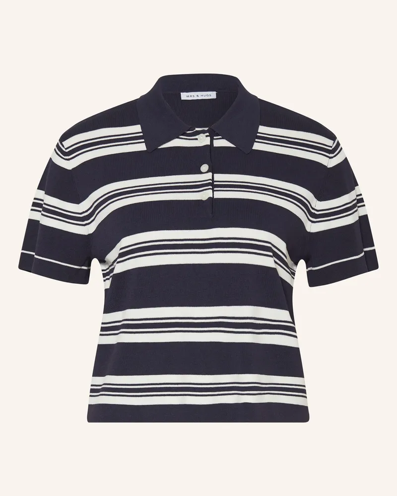 Mrs & HUGS Strick-Poloshirt blau Dunkelblau