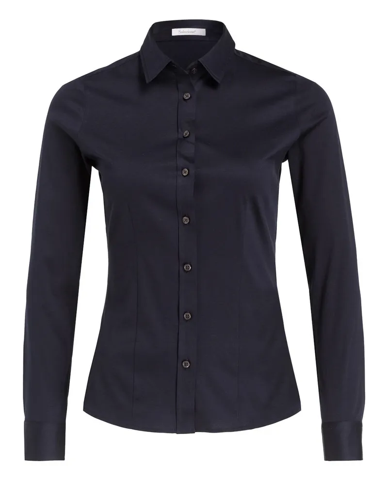 Soluzione Hemdbluse Aus Jersey blau 69