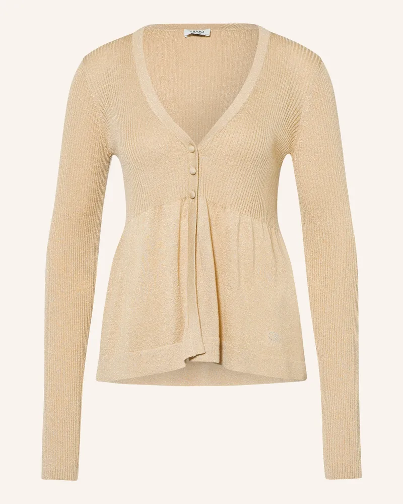Liu Jo Strickjacke Mit Glitzergarn beige Gold