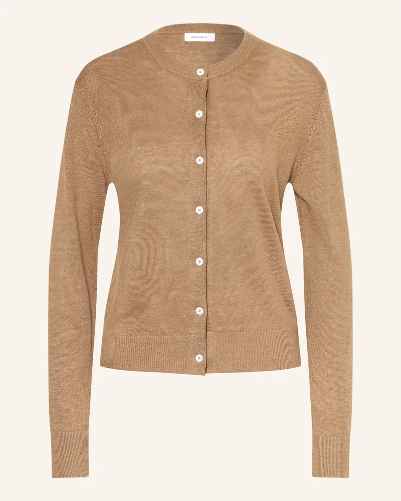 Darling Harbour Strickjacke aus Leinen Cappuccino