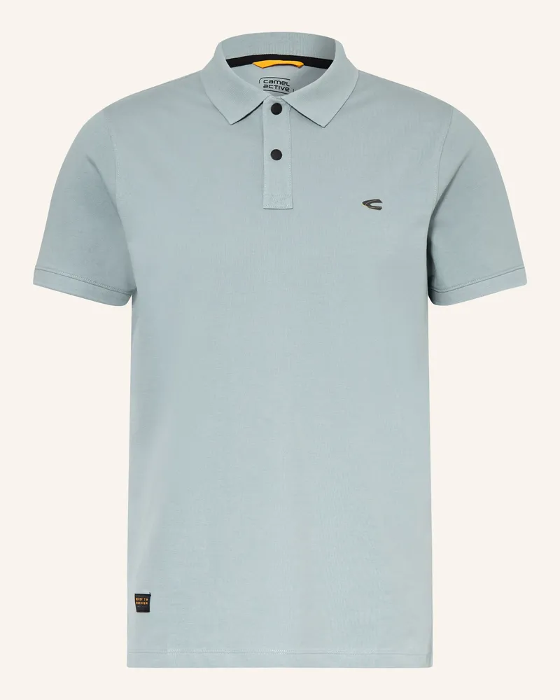 Camel Active Piqué-Poloshirt blau Hellblau
