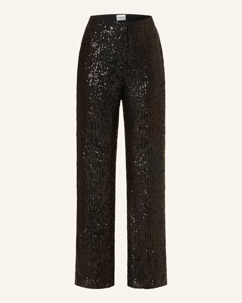 Claudie Pierlot Marlenehose mit Pailletten Schwarz