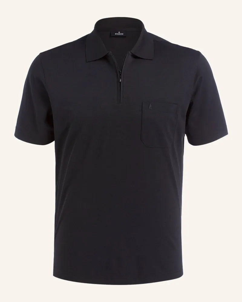 Ragman Poloshirt schwarz Schwarz