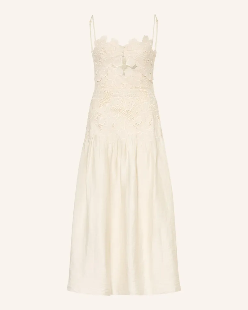 Sandro Kleid Mit Spitze weiss Ecru