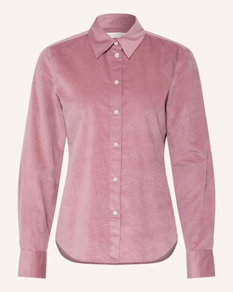 Marc O'Polo Hemdbluse Aus Samt rosa Altrosa