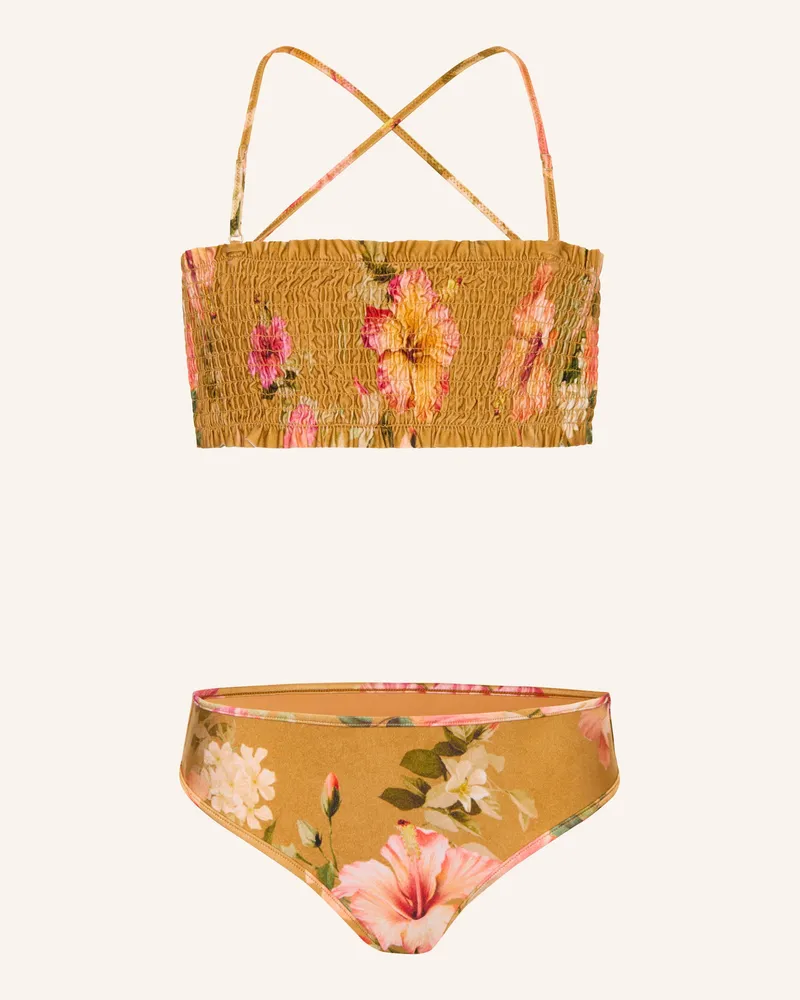 Zimmermann Bustier-Bikini beige Cognac