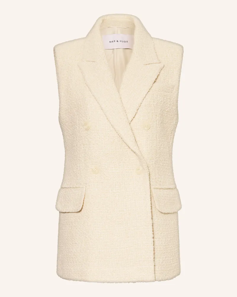 Mrs & HUGS Blazerweste weiss Creme