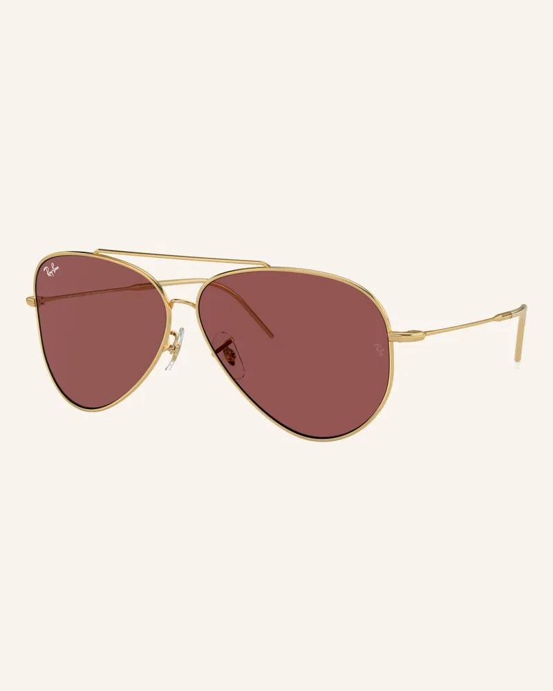 Ray Ban Sonnenbrille Aviator Reverse schwarz Gold