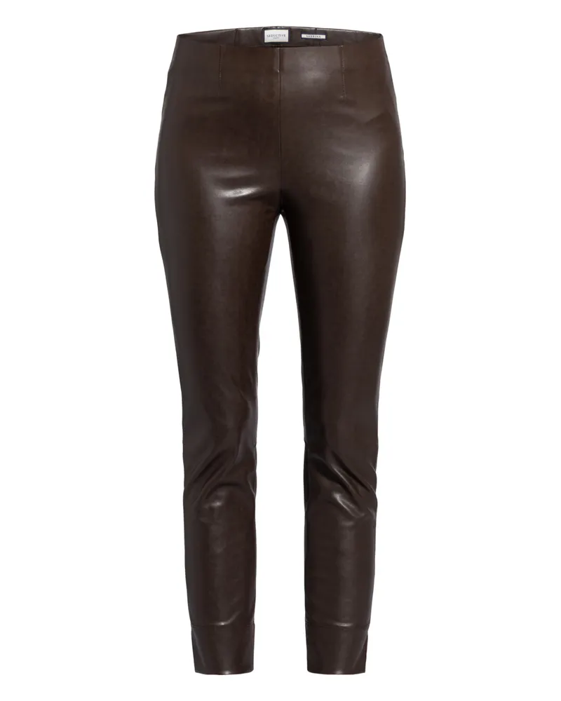 SEDUCTIVE  7/8-Hose Sabrina In Lederoptik braun Dunkelbraun
