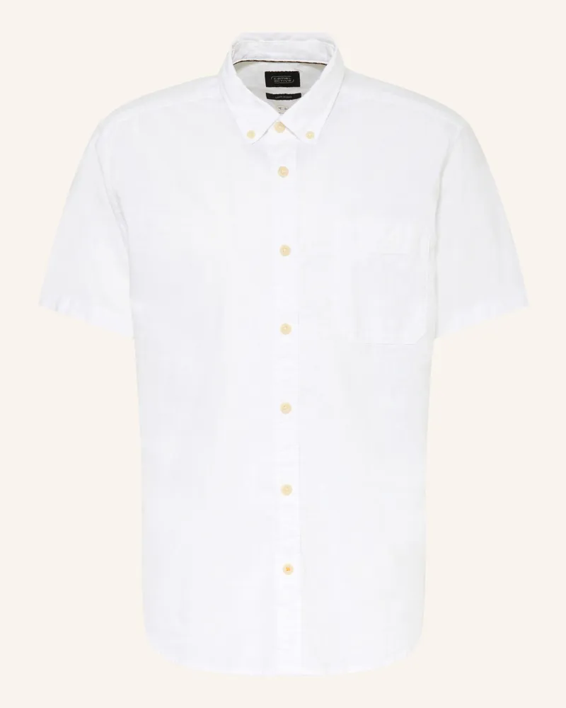 Camel Active Kurzarm-Hemd Regular Fit Mit Leinen weiss Weiss