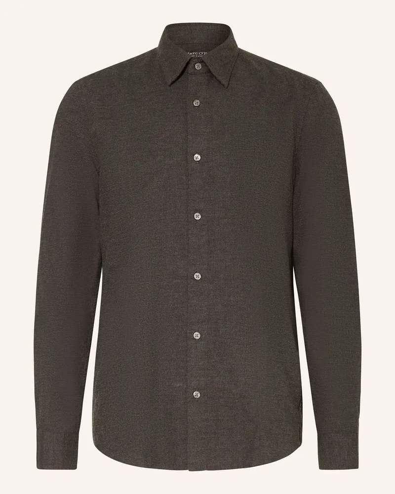 Marc O'Polo Flanellhemd Shaped Fit Dunkelgrau
