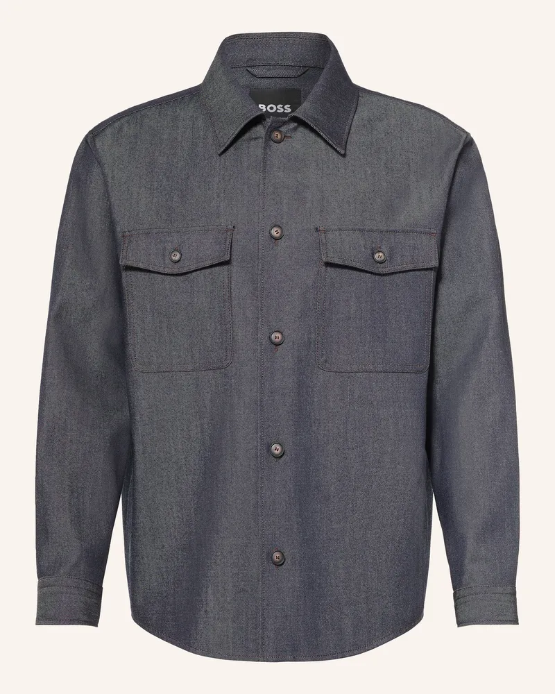 HUGO BOSS Overshirt Carper In Jeansoptik blau Dunkelblau