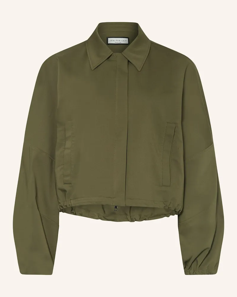 SEM PER LEI Cropped-Overjacket Oliv