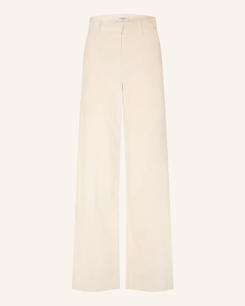 Max Mara Marlenehose Tania Aus Cord beige Ecru