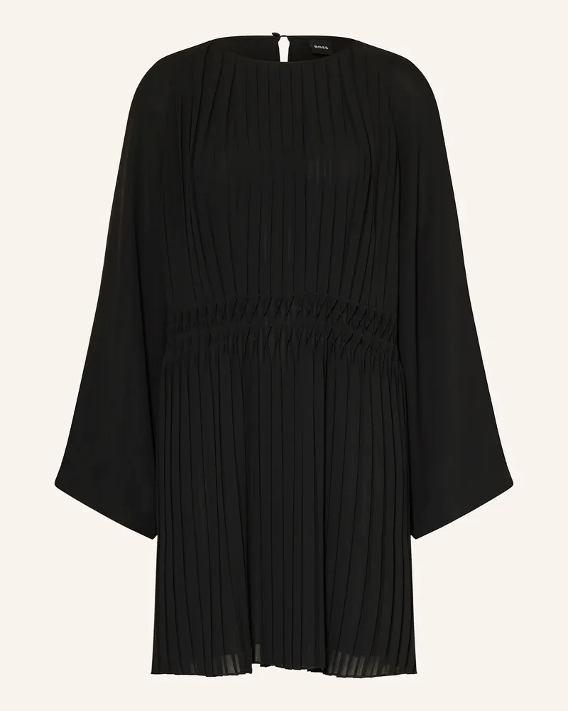 HUGO BOSS Plisseekleid Daliette schwarz Schwarz