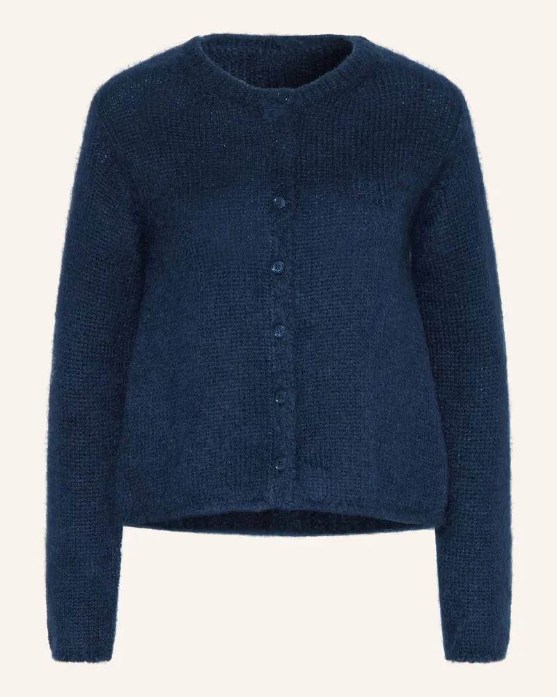 Loewe Strickjacke mit Mohair Dunkelblau