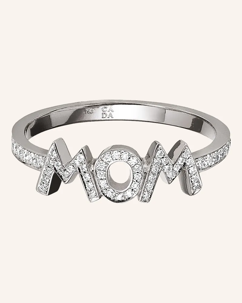 CADA Ring Wow Mom silber Weissgold