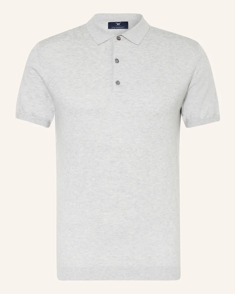 Strokesman's STROKESMAN Strick-Poloshirt Hellgrau