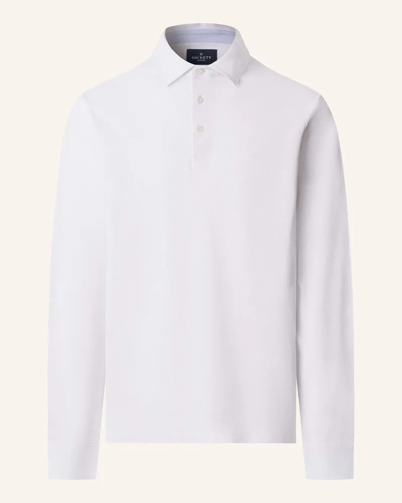 Hackett Poloshirt Oxford Pique Polo Ls weiss Weiss