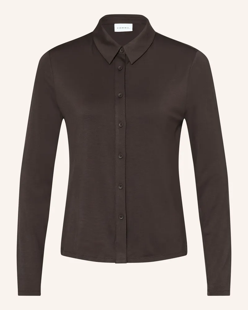 COMMA Hemdbluse braun Dunkelbraun