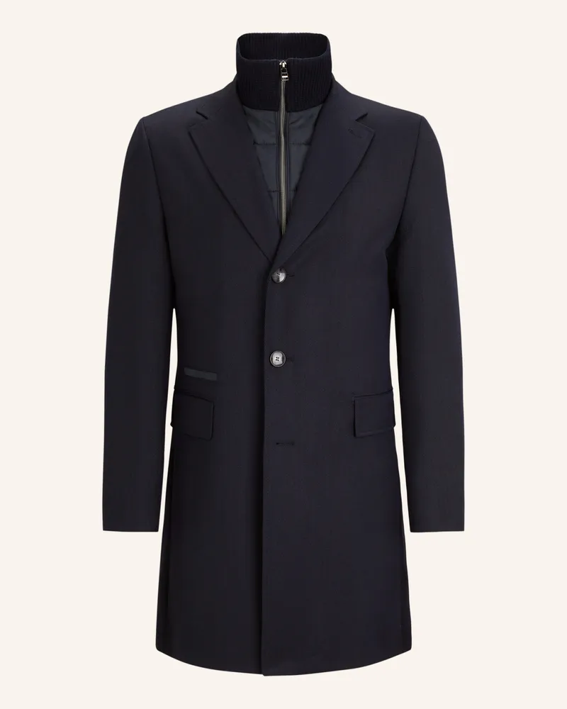 HUGO BOSS Wollmantel HYDE mit abnehmbarer Blende Dunkelblau