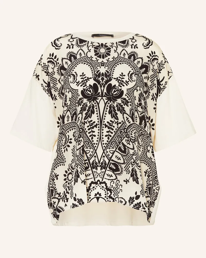 Max Mara T-Shirt Pampas Im Materialmix weiss Ecru