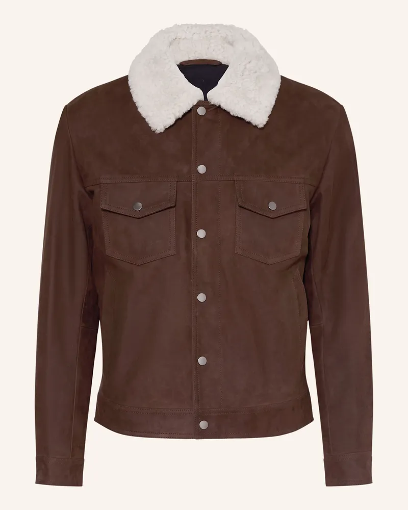 HUGO BOSS Lederjacke MORDY Braun