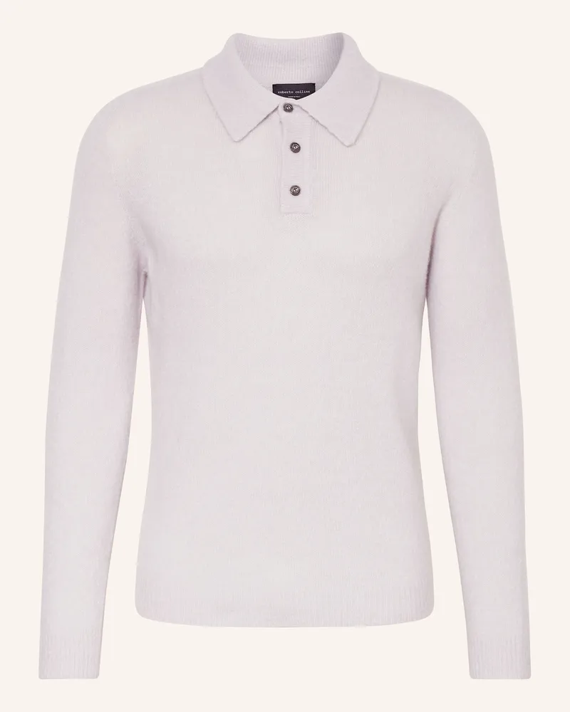 Roberto Collina Strick-Poloshirt aus Cashmere Hellgrau