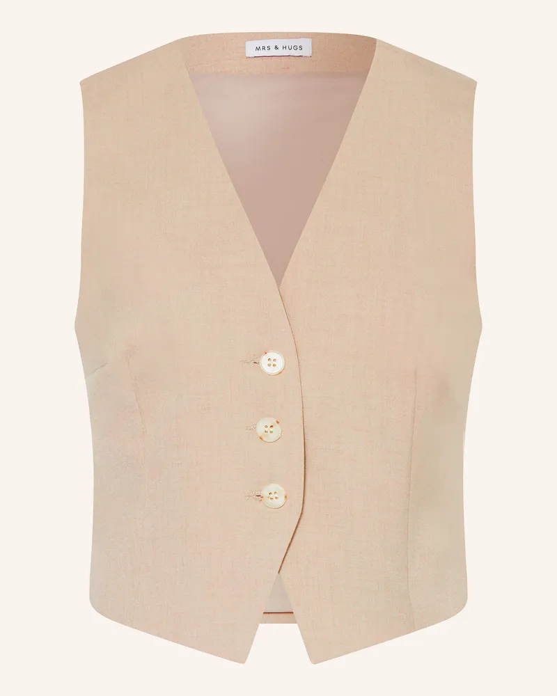 Mrs & HUGS Blazerweste Beige