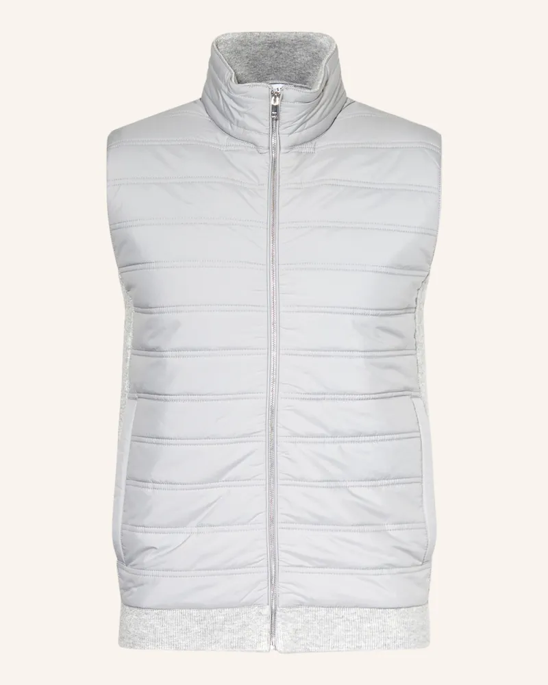 Reiss Steppweste William Im Materialmix grau Hellgrau