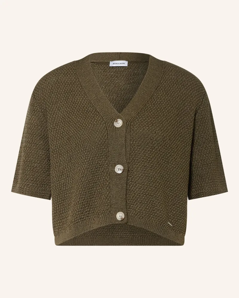 More & More Strickjacke Mit 3/4-Arm gruen Oliv