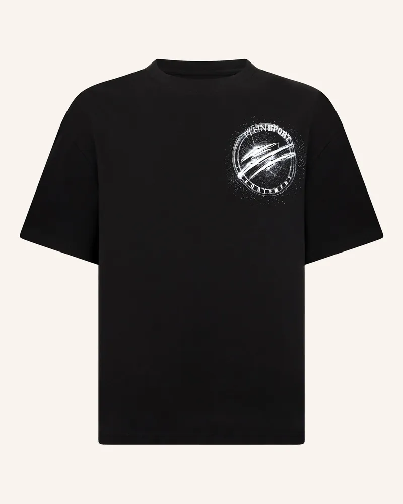 Philipp Plein Kurzarm-Rundhals-T-Shirt Chrome schwarz Schwarz