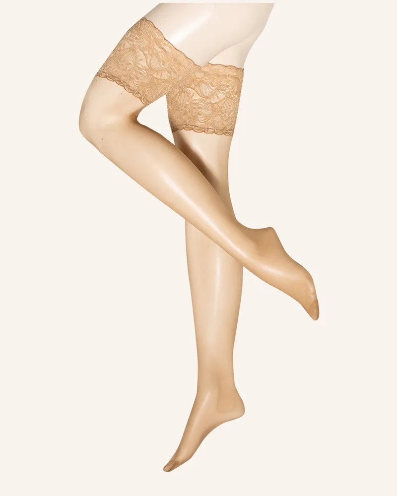 Falke Halterlose Feinstrümpfe Seidenglatt beige 4169
