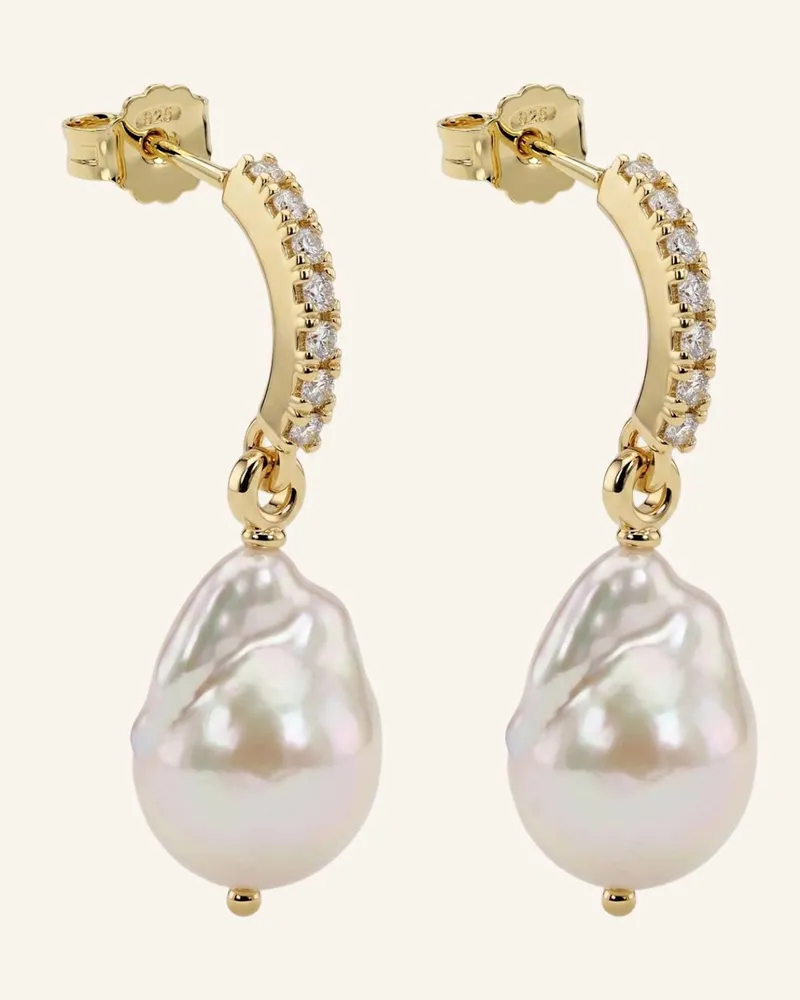POMPIDOU Ohrhänger Selene Pearl By Glambou gold Gold
