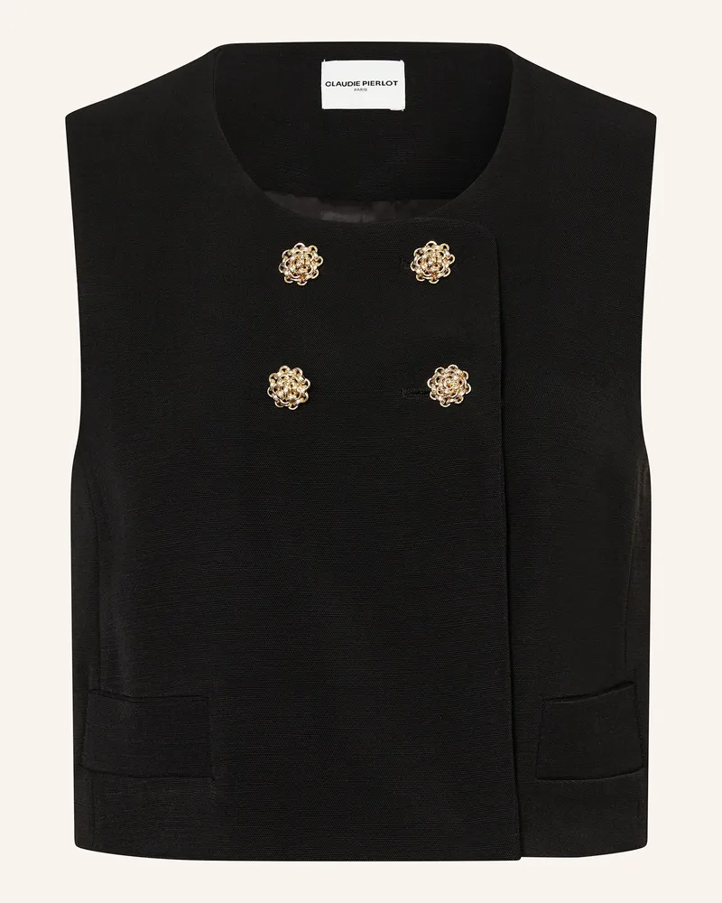 Claudie Pierlot Cropped-Blazerweste Schwarz