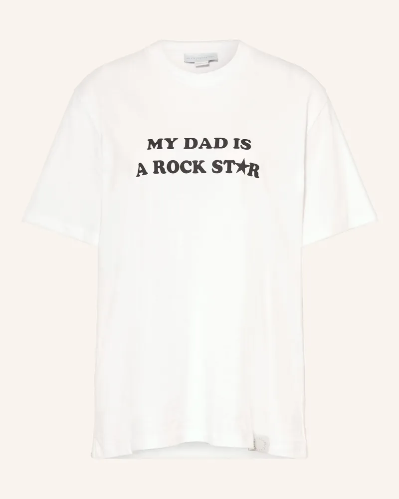 Stella McCartney T-Shirt My Dad Is A Rockstar weiss Weiss