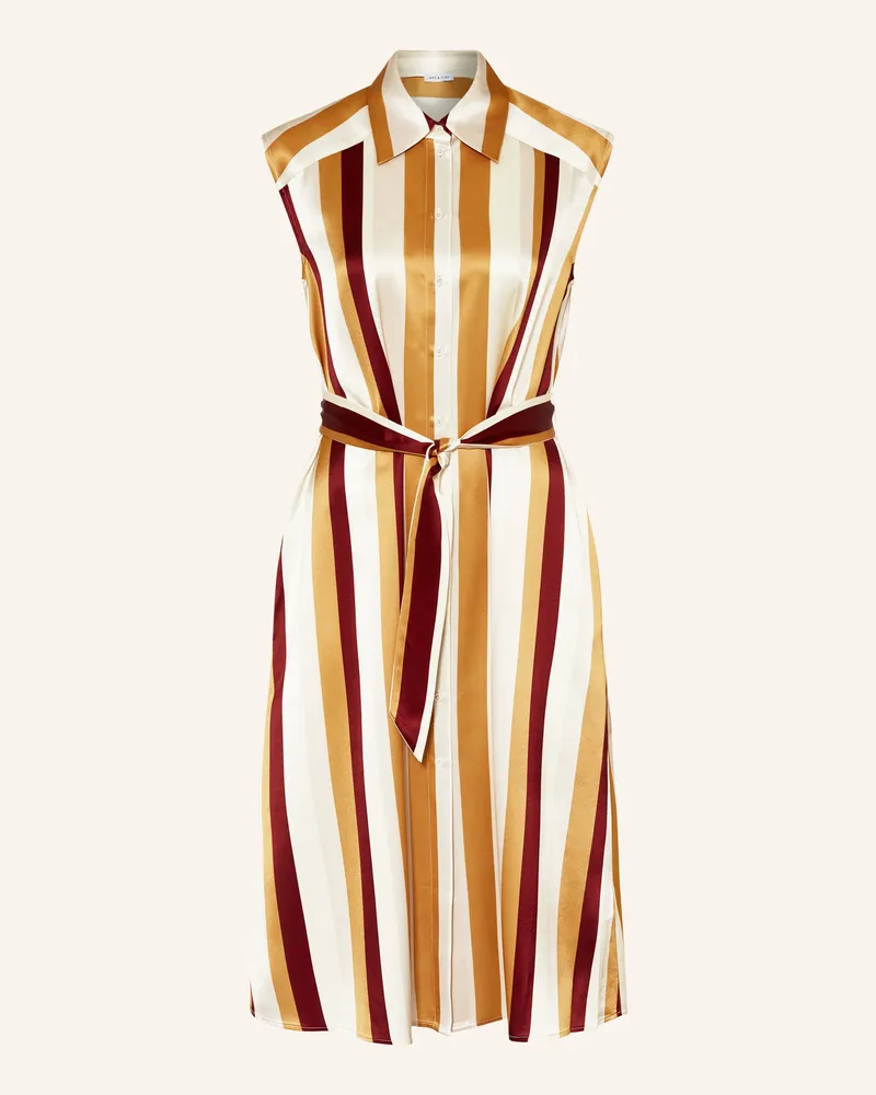 Mrs & HUGS Hemdblusenkleid Aus Satin beige Creme