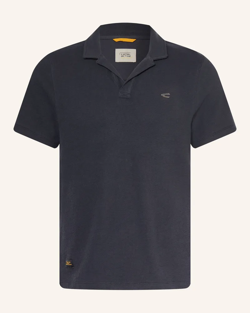 Camel Active Strick-Poloshirt blau Dunkelblau