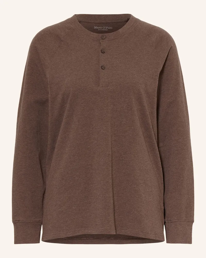 Marc O'Polo Schlafshirt braun Dunkelbraun